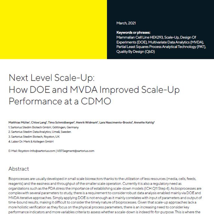 How DOE and MVDA Improved Scale-Up Performance at a CDMO﻿