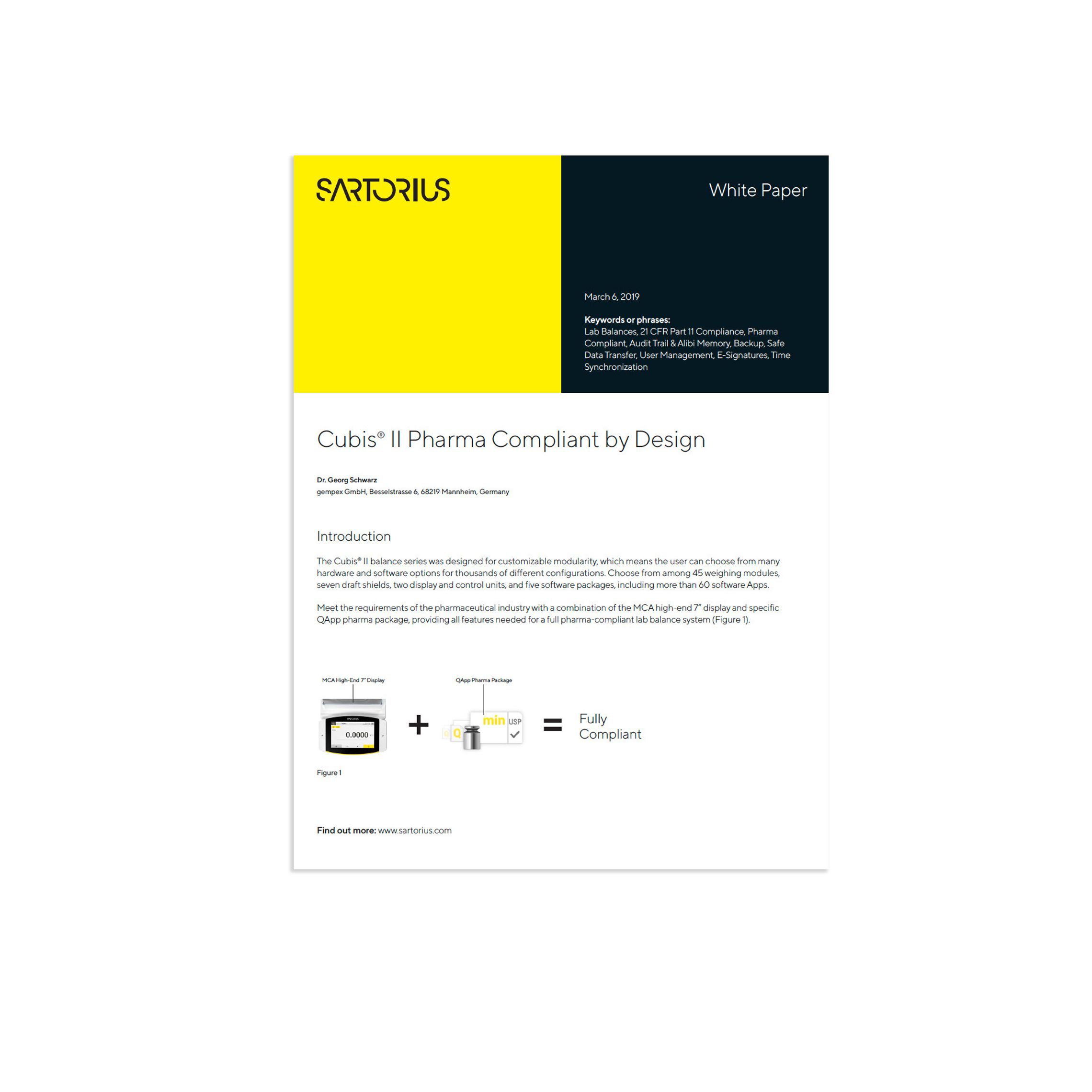 Cubis® II Lab Balance | 21 CFR Part 11 Compliant | Sartorius