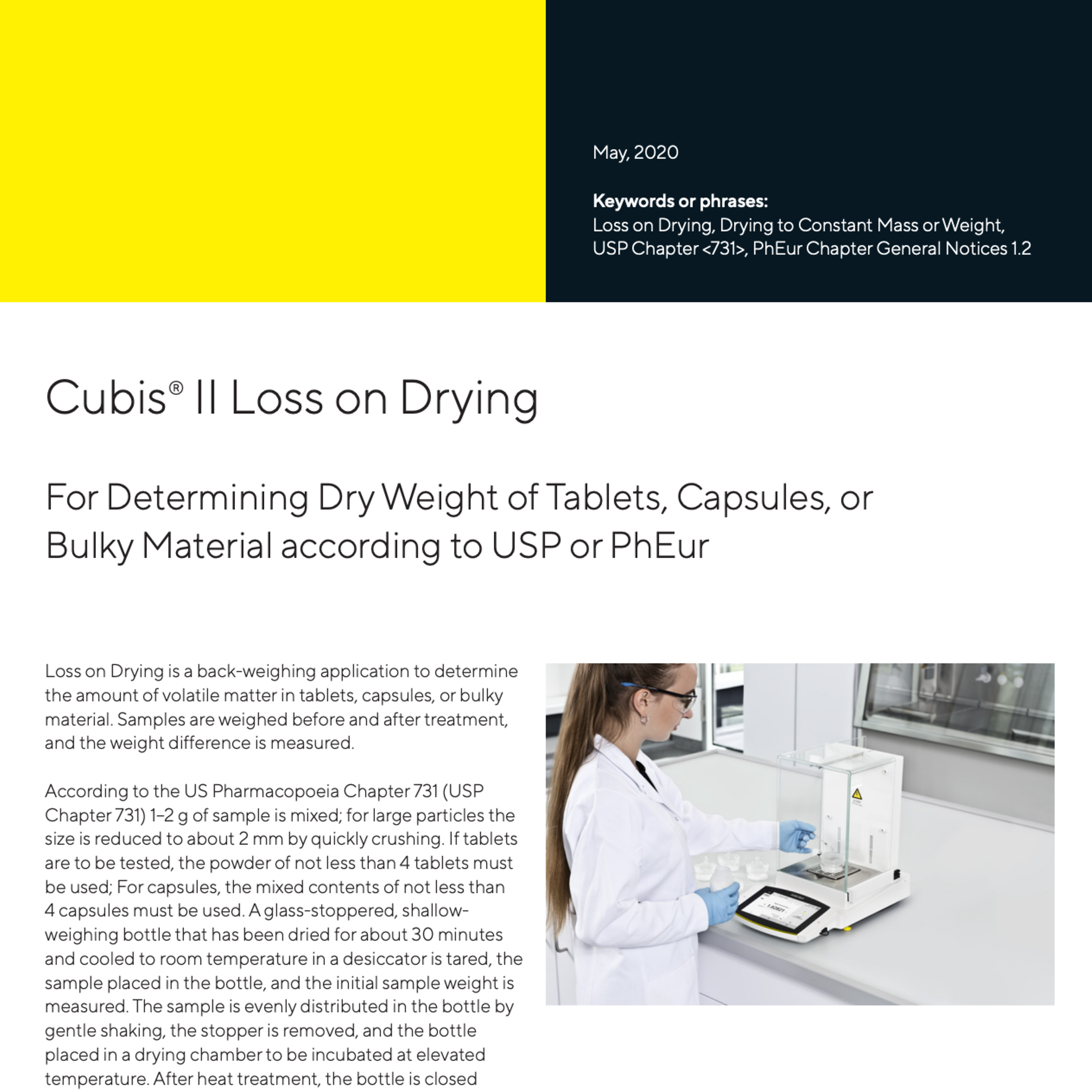 Cubis® II Loss on Drying