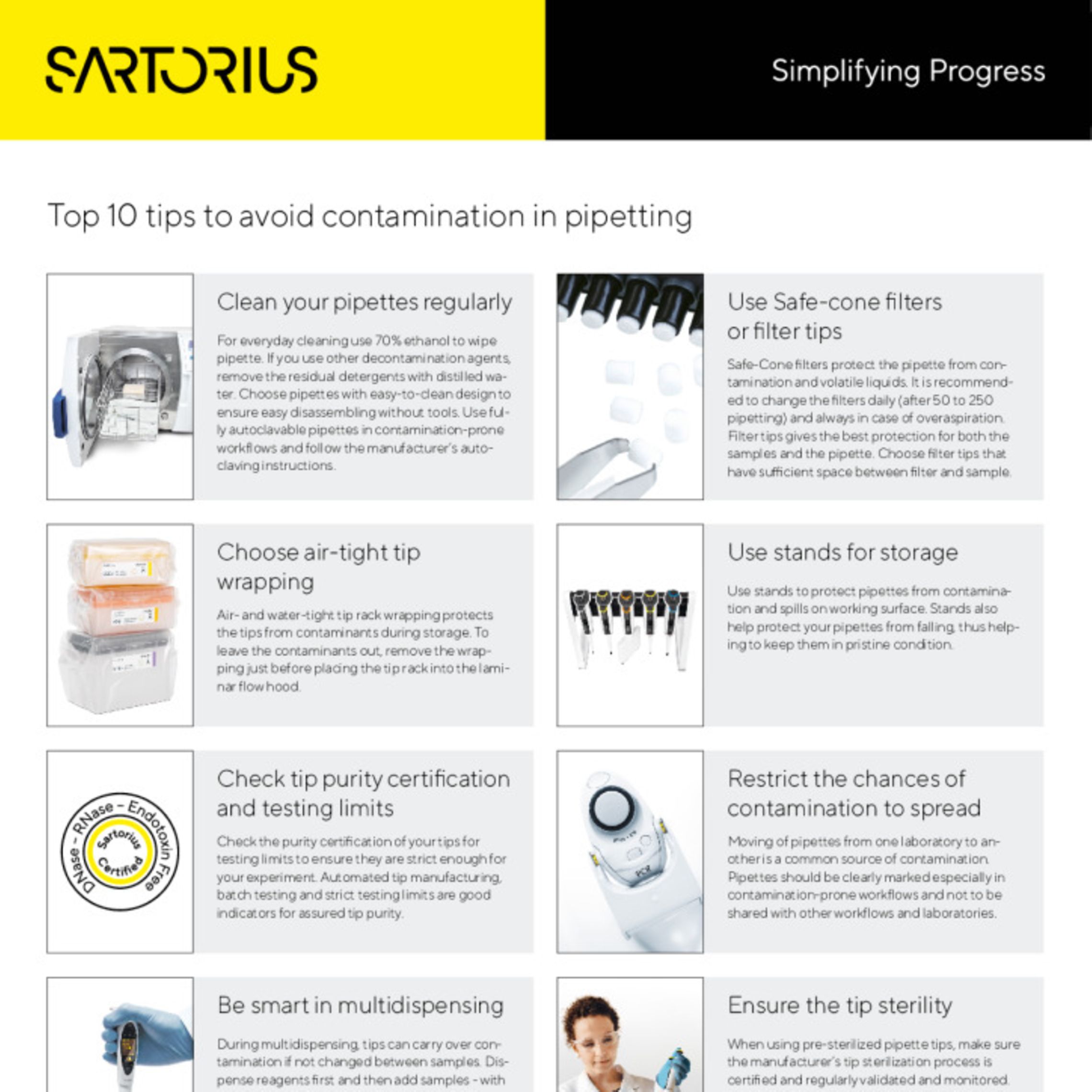 Top 10 tips to avoid contamination in pipetting