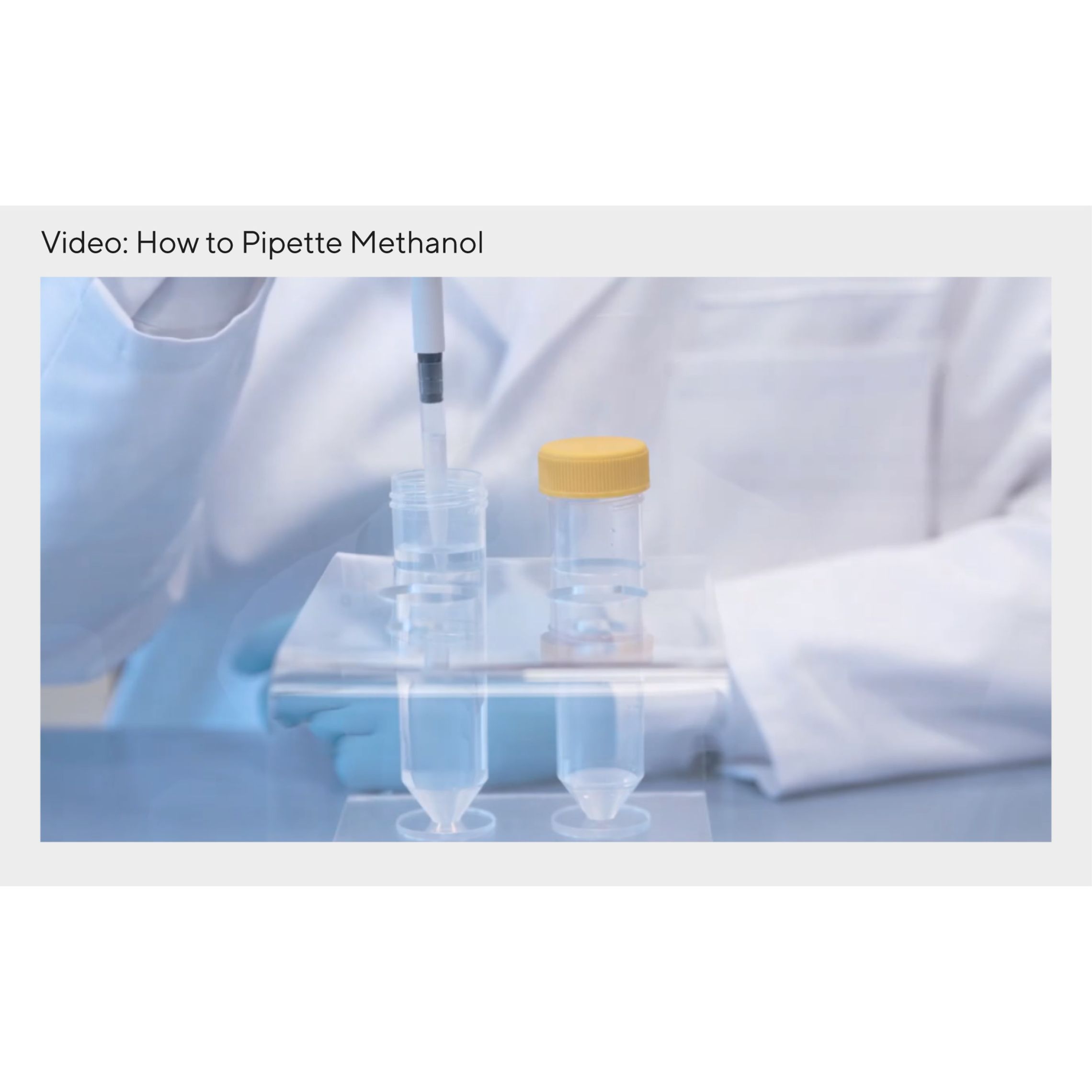 How to Pipette Methanol