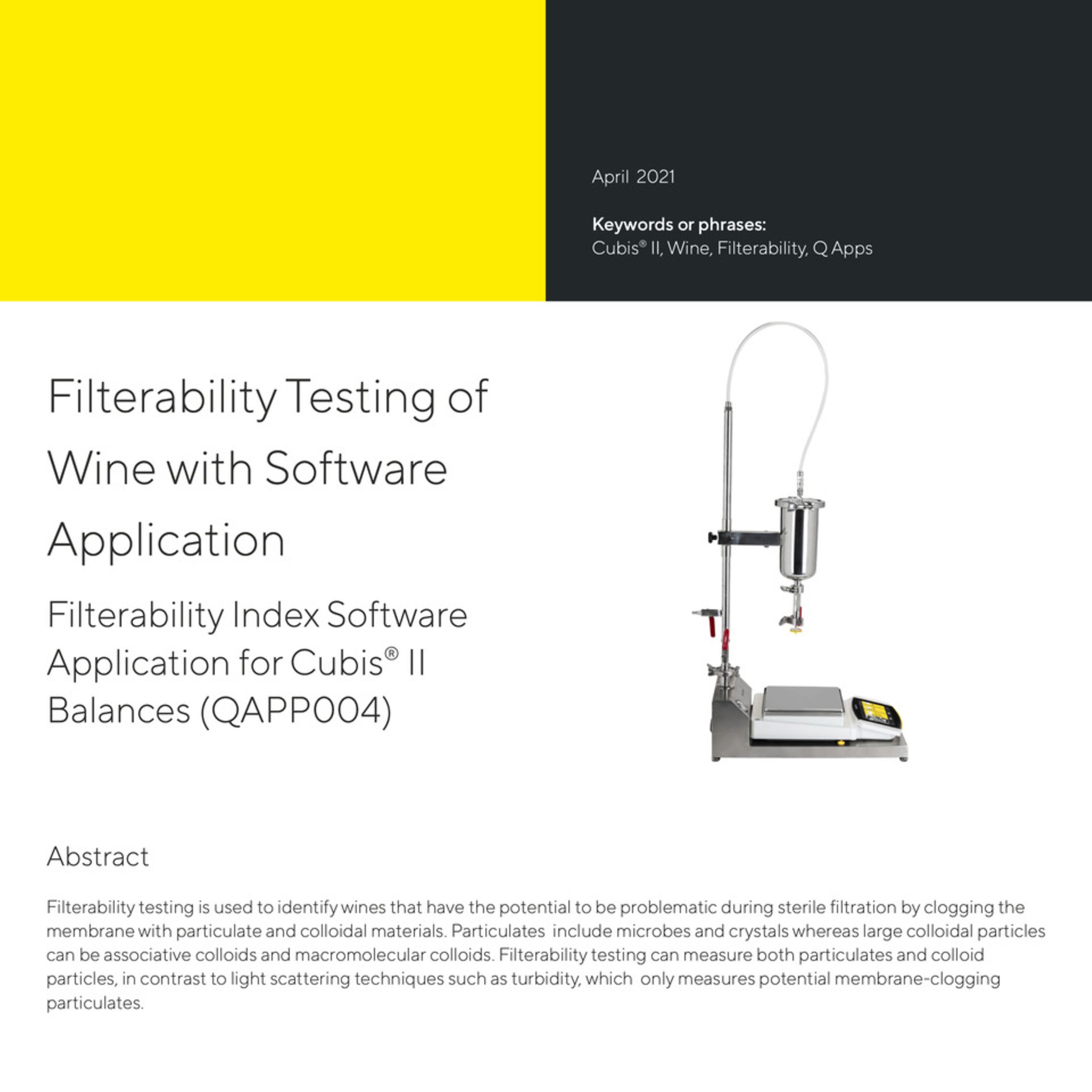 Filterability Testing of Wine with Software Application