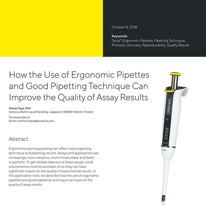 How the Use of Ergonomic Pipettes and Good Pipetting Technique Can