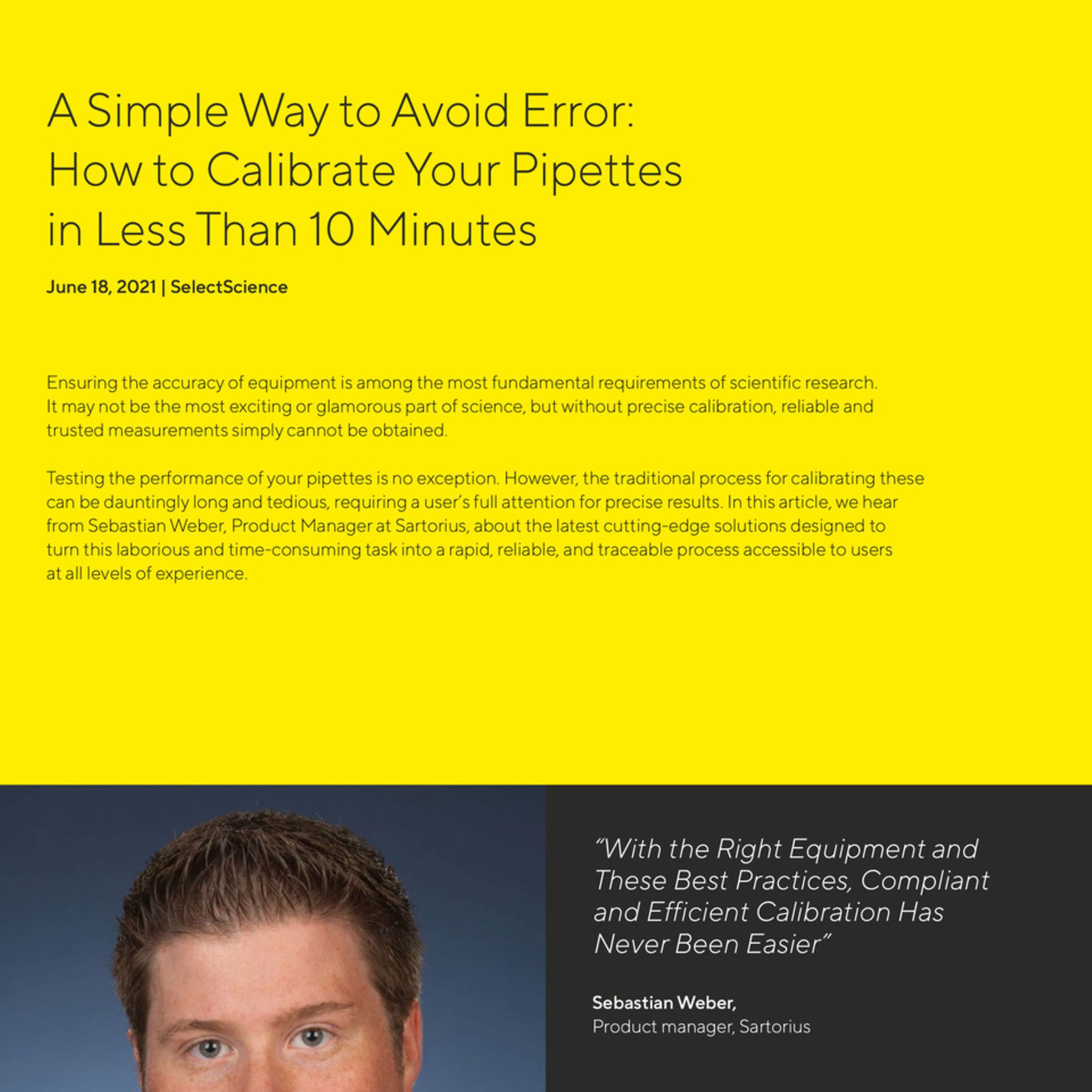 A Simple Way to Avoid Error How to Calibrate Your Pipettes in Less
