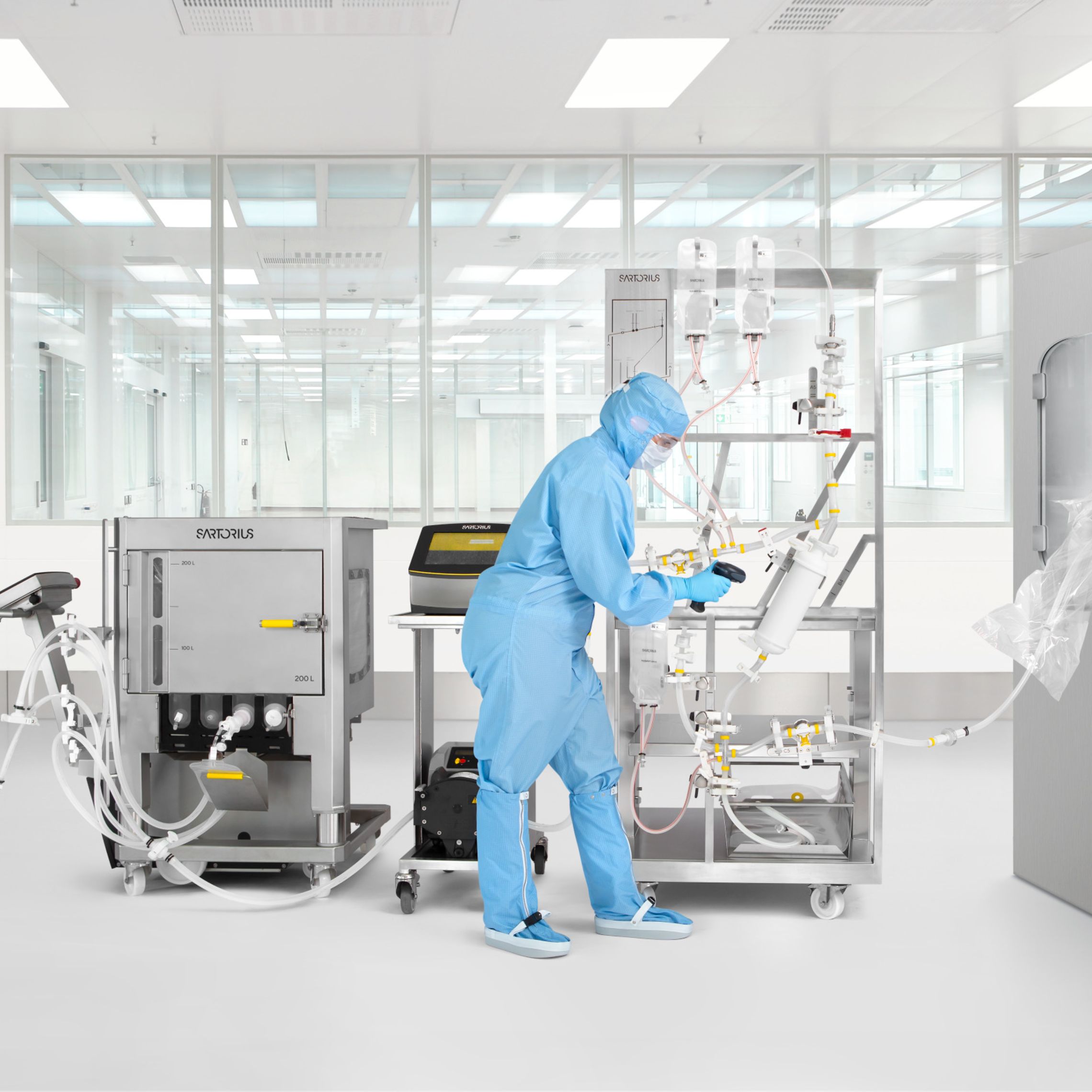 Singleuse filter transfer sets for final filling filtration I Sartorius